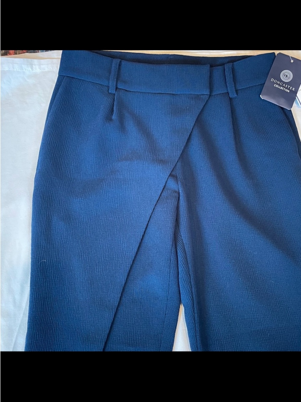 Doncaster Collection Navy Overlap Front Pants Women’s 2